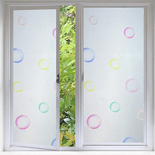 Fensterfolie Bunt Sichtschutzfolie Fenster Klebstofffrei Fensterfolie Blickdicht Milchglasfolie Selbstklebend Fenster Fensterfolie Selbsthaftend Folie Fenster Sichtschutz 45x200cm von LNXSESN