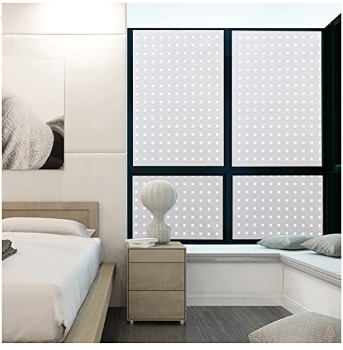 Fensterfolie Weißes Quadrat Sichtschutzfolie Fenster Klebstofffrei Fensterfolie Blickdicht Milchglasfolie Selbstklebend Fenster Fensterfolie Selbsthaftend Folie Fenster Sichtschutz 60x200cm von LNXSESN