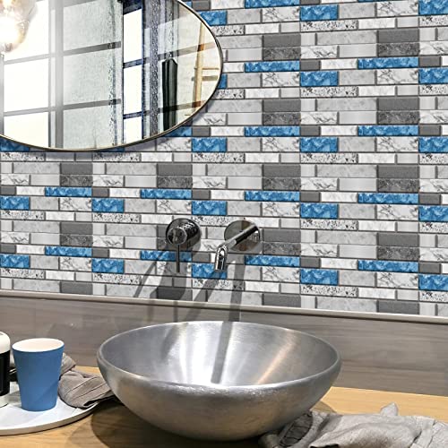 Fliesenaufkleber Grau Blau Weiß Küchenrückwand Selbstklebend PVC Klebefliesen Hitzebeständig Mosaikfliesen Wasserdicht Fliesenaufkleber Bad Ölfest Spritzschutz Fliesenfolie 15x30cm/6 Pcs Fliesenaufkleber Grau Blau Weiß Küchenrückwand Selbstklebend PVC Klebefliesen Hitzebeständig Mosaikfliesen Wasserdicht Fliesenaufkleber Bad Ölfest Spritzschutz Fliesenfolie 15x30cm/6 Pcs von LNXSESN