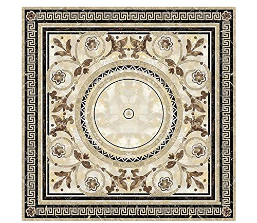 Fliesenaufkleber Khaki Runde Blätter Mosaikfliesen PVC Wasserdicht Fliesenaufkleber Bad Ölfest Klebefliesen Spritzschutz Fliesenfolie Hitzebeständig Küchen Rückwand Selbstklebend 8x8cm von LNXSESN