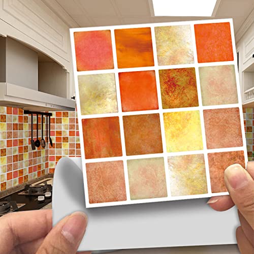 Fliesenaufkleber Orange Gelb Klebefliesen PVC Wasserdicht Fliesenaufkleber Bad Ölfest Küchenrückwand Folie Hitzebeständig Treppenaufkleber Selbstklebend Wasserfest Mosaikfliesen 20x20x10pcs Fliesenaufkleber Orange Gelb Klebefliesen PVC Wasserdicht Fliesenaufkleber Bad Ölfest Küchenrückwand Folie Hitzebeständig Treppenaufkleber Selbstklebend Wasserfest Mosaikfliesen 20x20x10pcs von LNXSESN