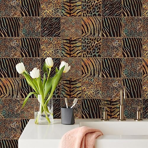 Fliesenaufkleber Zebra Muster Braun Küchenrückwand Selbstklebend PVC Klebefliesen Hitzebeständig Mosaikfliesen Wasserdicht Fliesenaufkleber Bad Ölfest Spritzschutz Fliesenfolie 15x15cm/40 Pcs Fliesenaufkleber Zebra Muster Braun Küchenrückwand Selbstklebend PVC Klebefliesen Hitzebeständig Mosaikfliesen Wasserdicht Fliesenaufkleber Bad Ölfest Spritzschutz Fliesenfolie 15x15cm/40 Pcs von LNXSESN