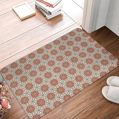 Fußmatte Beige Blaue Blume Rugs for Living Room Polyester Verdicken Fussmatte Aussen Teppisch Waschbar Teppich Wohnzimmer Schmutzfangmatte Fussmatte Fußmatten Haustür Doormat Außen Innen 150x200cm von LNXSESN