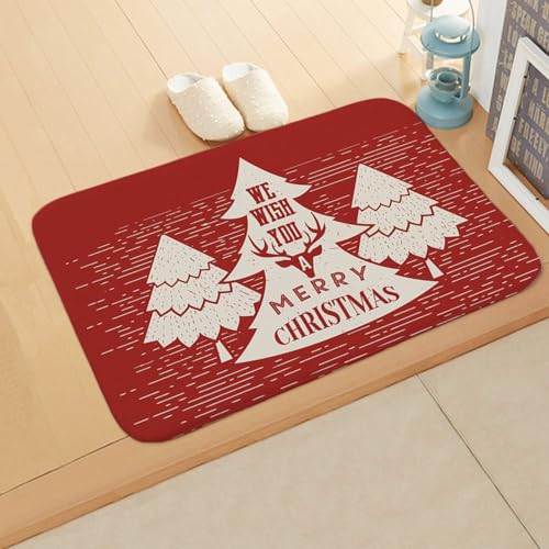 Fußmatte Beige Weihnachtsbaum Rugs for Living Room Polyester Fussmatte Aussen Fußmatte Außen Innen Waschbar Teppiche Wohnzimmer Fusmatte Schmutzfangmatte Fußmatten Haustür Verdicken Doormat 100x150cm von LNXSESN