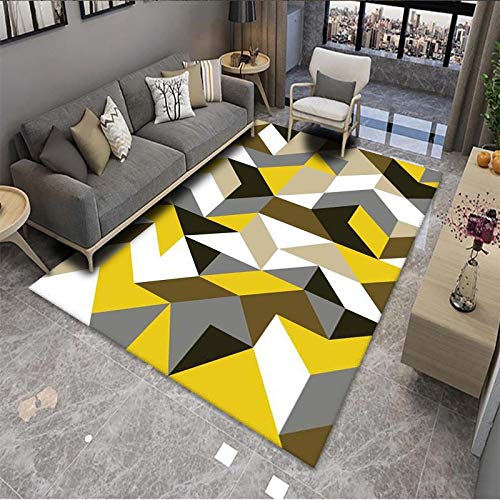 Fußmatte Braun Gelb Grau Carpet Rugs for Living Room Polyester Fussmatte Aussen Fußmatte Außen Innen Waschbar Outdoor Teppich Wohnzimmer Schmutzfangmatte Fusmatte Fußmatten Haustür 40x60cm von LNXSESN