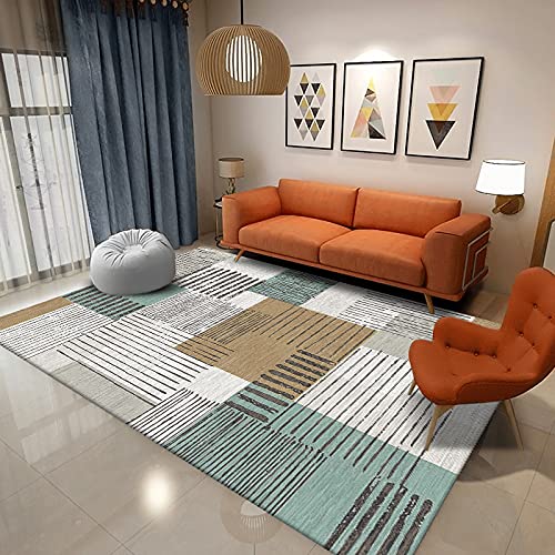 Fußmatte Braun Gestreiftes Grau Carpet Rugs for Living Room Polyester Fussmatte Aussen Fußmatte Außen Innen Waschbar Outdoor Teppich Wohnzimmer Schmutzfangmatte Fusmatte Fußmatten Haustür 40x60cm von LNXSESN