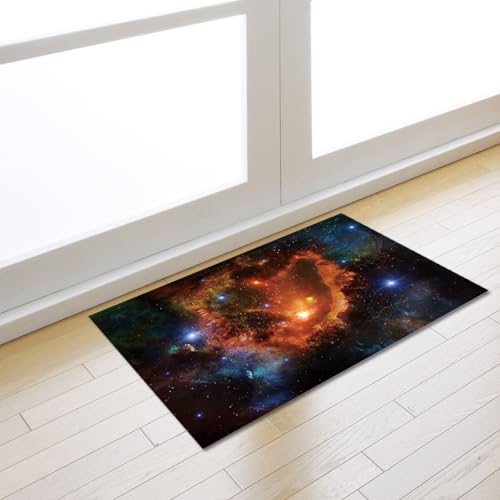 Fußmatte Braun Orange Grün Rugs for Living Room Polyester Fussmatte Aussen Fußmatte Außen Innen Waschbar Teppiche Wohnzimmer Fusmatte Schmutzfangmatte Fußmatten Haustür Verdicken Doormat 100x150cm von LNXSESN