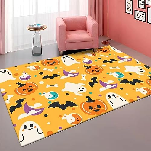 Fußmatte Fledermaus Kürbis Carpet Rugs for Living Room Polyester Fussmatte Aussen Fußmatte Außen Innen Waschbar Outdoor Teppich Wohnzimmer Schmutzfangmatte Fusmatte Fußmatten Haustür 80x120cm von LNXSESN