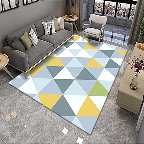 Fußmatte Gelbes Dreieck Carpet Rugs for Living Room Polyester Fussmatte Aussen Fußmatte Außen Innen Waschbar Outdoor Teppich Wohnzimmer Schmutzfangmatte Fusmatte Fußmatten Haustür 40x60cm von LNXSESN