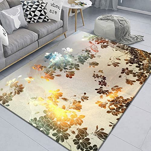 Fußmatte Gold Orange Braun Fussmatte Aussen Polyester Fussmatte Innen Fußmatte Außen rutschfest Schmutzfangmatte Verdicken Teppich Wohnzimmer Waschbar Fußmatte Innen Fußabtreter 45x75cm von LNXSESN