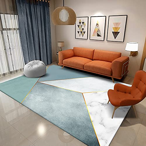 Fußmatte Goldener Blauer Marmor Carpet Rugs for Living Room Polyester Fussmatte Aussen Fußmatte Außen Innen Waschbar Outdoor Teppich Wohnzimmer Schmutzfangmatte Fusmatte Fußmatten Haustür 80x120cm von LNXSESN