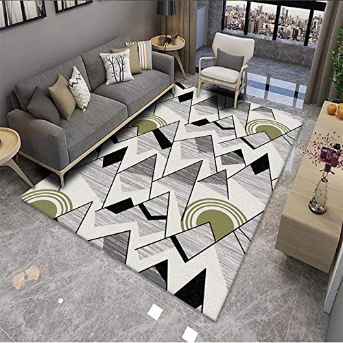 Fußmatte Gras Grün Schwarz Carpet Rugs for Living Room Polyester Fussmatte Aussen Fußmatte Außen Innen Waschbar Outdoor Teppich Wohnzimmer Schmutzfangmatte Fusmatte Fußmatten Haustür 100x150cm von LNXSESN