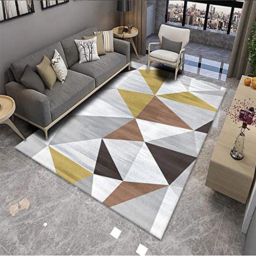 Fußmatte Grau Braun Geometrie Carpet Rugs for Living Room Polyester Fussmatte Aussen Fußmatte Außen Innen Waschbar Outdoor Teppich Wohnzimmer Schmutzfangmatte Fusmatte Fußmatten Haustür 50x80cm von LNXSESN