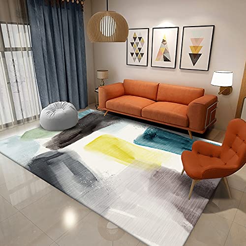 Fußmatte Grau Graffiti Gelb Rugs for Living Room Polyester Fussmatte Aussen Fußmatte Außen Innen Waschbar Teppiche Wohnzimmer Fusmatte Schmutzfangmatte Fußmatten Haustür Verdicken Doormat 150x200cm von LNXSESN
