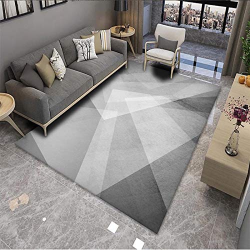 Fußmatte Graue Geometrie Carpet Rugs for Living Room Polyester Fussmatte Aussen Fußmatte Außen Innen Waschbar Outdoor Teppich Wohnzimmer Schmutzfangmatte Fusmatte Fußmatten Haustür 100x120cm von LNXSESN