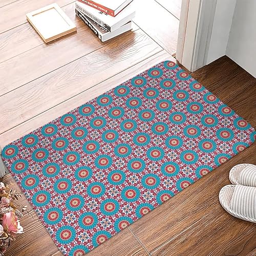 Fußmatte Himmelblaue Blume Rugs for Living Room Polyester Verdicken Fussmatte Aussen Teppisch Waschbar Teppich Wohnzimmer Schmutzfangmatte Fussmatte Fußmatten Haustür Doormat Außen Innen 100x150cm von LNXSESN