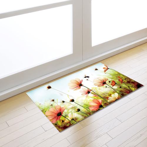 Fußmatte Insekten Grüne Blume Carpet Rugs for Living Room Polyester Fussmatte Aussen Fußmatte Außen Innen Waschbar Outdoor Teppich Wohnzimmer Schmutzfangmatte Fusmatte Fußmatten Haustür 150x200cm von LNXSESN