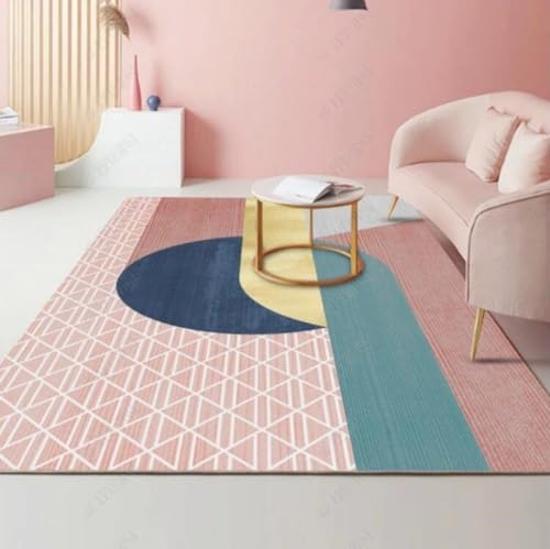 Fußmatte Marineblau Rosa Carpet Rugs for Living Room Polyester Fussmatte Aussen Fußmatte Außen Innen Waschbar Outdoor Teppich Wohnzimmer Schmutzfangmatte Fusmatte Fußmatten Haustür 100x120 von LNXSESN