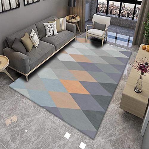 Fußmatte Orange Dunkelgrau Carpet Rugs for Living Room Polyester Fussmatte Aussen Fußmatte Außen Innen Waschbar Outdoor Teppich Wohnzimmer Schmutzfangmatte Fusmatte Fußmatten Haustür 100x150cm von LNXSESN
