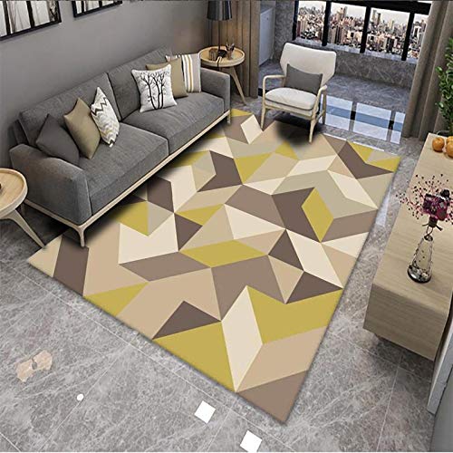 Fußmatte Retro Gelb Braun Carpet Rugs for Living Room Polyester Fussmatte Aussen Fußmatte Außen Innen Waschbar Outdoor Teppich Wohnzimmer Schmutzfangmatte Fusmatte Fußmatten Haustür 150x200 von LNXSESN