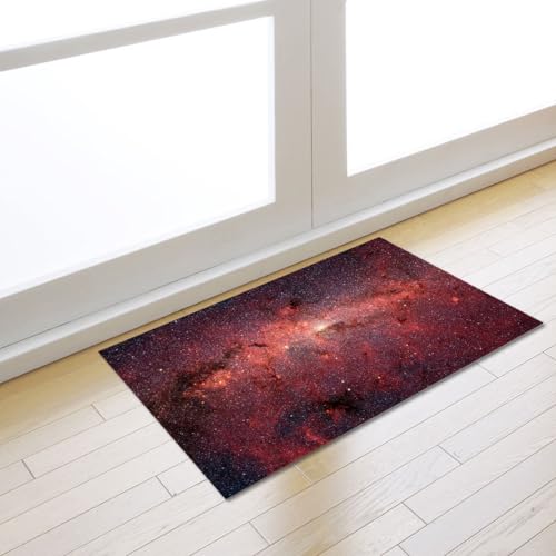 Fußmatte Retro Rot Rugs for Living Room Polyester Fussmatte Aussen Fußmatte Außen Innen Waschbar Teppiche Wohnzimmer Fusmatte Schmutzfangmatte Fußmatten Haustür Verdicken Doormat 50x80cm von LNXSESN