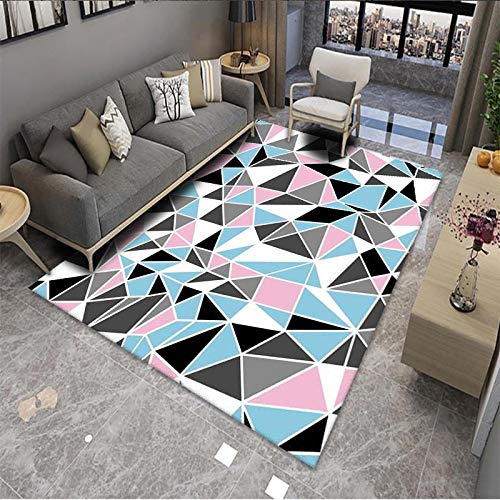 Fußmatte Rosa Blau Geometrie Carpet Rugs for Living Room Polyester Fussmatte Aussen Fußmatte Außen Innen Waschbar Outdoor Teppich Wohnzimmer Schmutzfangmatte Fusmatte Fußmatten Haustür 120x160cm Fußmatte Rosa Blau Geometrie Carpet Rugs for Living Room Polyester Fussmatte Aussen Fußmatte Außen Innen Waschbar Outdoor Teppich Wohnzimmer Schmutzfangmatte Fusmatte Fußmatten Haustür 120x160cm von LNXSESN