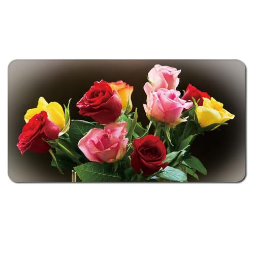 Fußmatte Rose Gelb Grün Rugs for Living Room Polyester Fussmatte Aussen Fußmatte Außen Innen Waschbar Teppiche Wohnzimmer Fusmatte Schmutzfangmatte Fußmatten Haustür Verdicken Doormat 50x80cm von LNXSESN