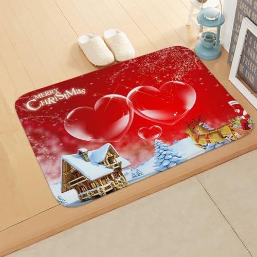 Fußmatte Rotes Herz Braun Rugs for Living Room Polyester Fussmatte Aussen Fußmatte Außen Innen Waschbar Teppiche Wohnzimmer Fusmatte Schmutzfangmatte Fußmatten Haustür Verdicken Doormat 80x120cm von LNXSESN