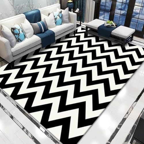 Fußmatte Schwarz Creme Weiß Carpet Rugs for Living Room Polyester Fussmatte Aussen Fußmatte Außen Innen Waschbar Outdoor Teppich Wohnzimmer Schmutzfangmatte Fusmatte Fußmatten Haustür 100x120cm von LNXSESN