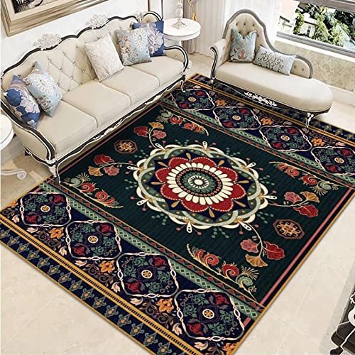 Fußmatte Schwarze Rote Blume Rugs for Living Room Polyester Fussmatte Aussen Fußmatte Außen Innen Waschbar Teppiche Wohnzimmer Fusmatte Schmutzfangmatte Fußmatten Haustür Verdicken Doormat 100x150cm von LNXSESN