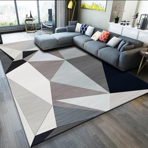 Fußmatte Schwarzes Dreieck Beige Carpet Rugs for Living Room Polyester Fussmatte Aussen Fußmatte Außen Innen Waschbar Outdoor Teppich Wohnzimmer Schmutzfangmatte Fusmatte Fußmatten Haustür 100x120cm von LNXSESN