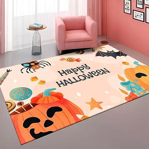 Fußmatte Spider Kürbis Carpet Rugs for Living Room Polyester Fussmatte Aussen Fußmatte Außen Innen Waschbar Outdoor Teppich Wohnzimmer Schmutzfangmatte Fusmatte Fußmatten Haustür 100x120cm von LNXSESN