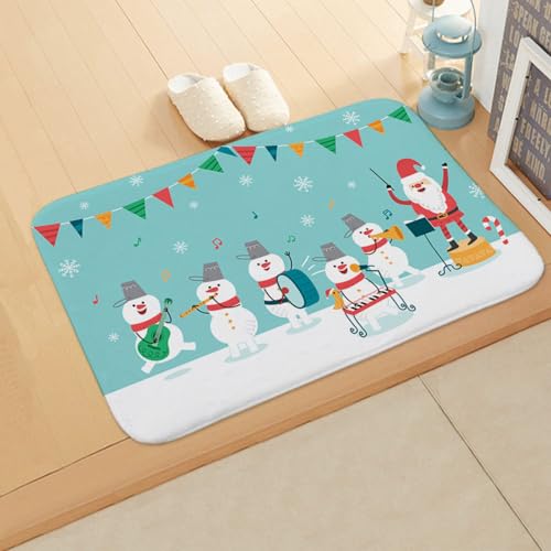 Fußmatte Weihnachtsblau Grau Rugs for Living Room Polyester Fussmatte Aussen Fußmatte Außen Innen Waschbar Teppiche Wohnzimmer Fusmatte Schmutzfangmatte Fußmatten Haustür Verdicken Doormat 50x80cm von LNXSESN