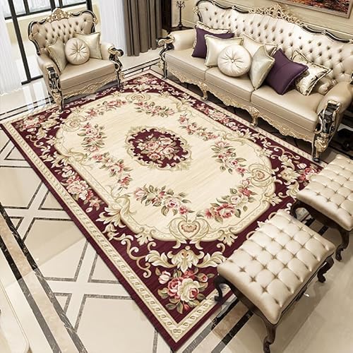 Fußmatte Ziegel Rote Blume Rugs for Living Room Polyester Verdicken Fussmatte Aussen Teppisch Waschbar Teppich Wohnzimmer Schmutzfangmatte Fussmatte Fußmatten Haustür Doormat Außen Innen 100x120cm von LNXSESN