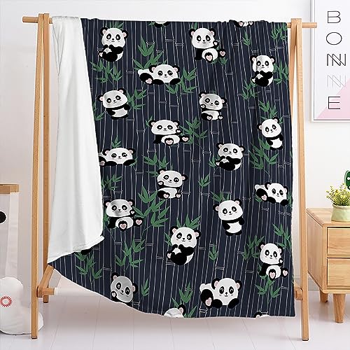 Kuscheldecke Panda Green Bambus Flauschige Decke Flanell Lammwolle Fleecedecke Doppelseitiges Design Blanket Weich Decke Sofa Pflegeleicht Wohndecke Flauschige Decke Decken 80x150cm von LNXSESN