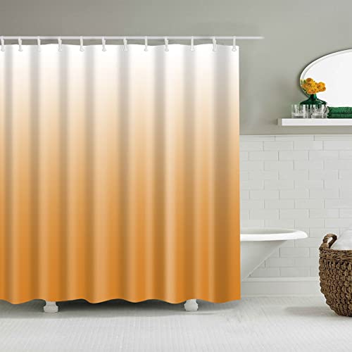 LNXSESN Duschvorhang 180x180 Orange-Weißer Farbverlauf Shower Curtains Polyester Duschvorhang Antischimmel Shower Curtain Antibakteriell Duschvorhänge mit 12 Duschvorhangringen Duschvorhang Badewanne von LNXSESN