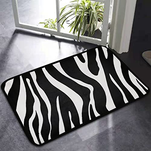 LNXSESN Fußmatte Zebra Schwarz Weiß Schmutzfangmatte Polyester Fußmatte Außen Verdicken Fussmatte Aussen rutschfest Fußmatten Dekontamination Türmatte Weich Fußabtreter Teppich 40x60cm von LNXSESN