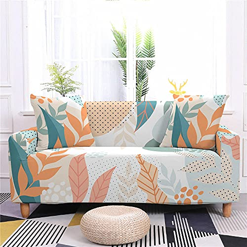 LNXSESN Sofabezug Cremiges Orangegrün Sofahusse Stretch Elasthan Couch überzug Abnehmbare Waschbar Sofa überzug Anti Rutsch Couchbezug Moderne Couchbezug Universal Sofaüberwurf 1 Sitzer 3 Sitzer von LNXSESN