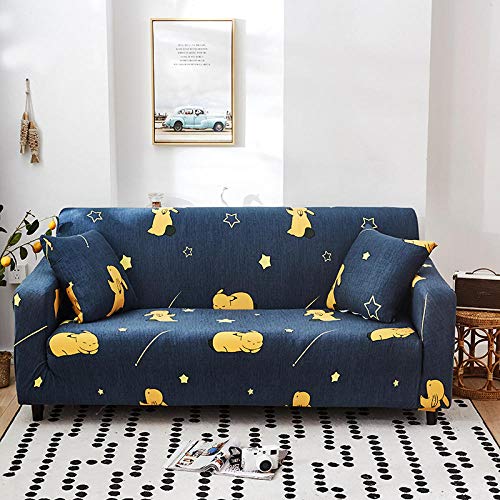LNXSESN Sofabezug Gelber Anime Sofa überzug Stretch Couch überzug Elasthan Universal Sofabezug Ecksofa Moderne Anti-Haar Sofa Cover Einstellbar Antirutsch Couchbezug 2 Sitzer von LNXSESN
