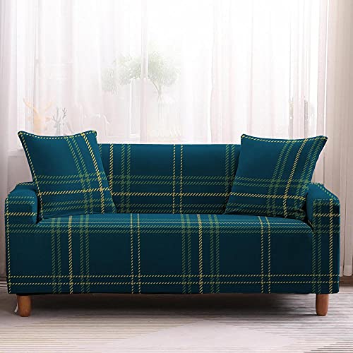 LNXSESN Sofabezug Grünes Cyan-Karo Sofa überzug Stretch Elasthan Sofaüberwurf Abnehmbare Waschbar Couch überzug Anti Rutsch Sofaschoner Moderne Sofa Cover Universal Couch überwurf 2 Sitzer LNXSESN Sofabezug Grünes Cyan-Karo Sofa überzug Stretch Elasthan Sofaüberwurf Abnehmbare Waschbar Couch überzug Anti Rutsch Sofaschoner Moderne Sofa Cover Universal Couch überwurf 2 Sitzer von LNXSESN