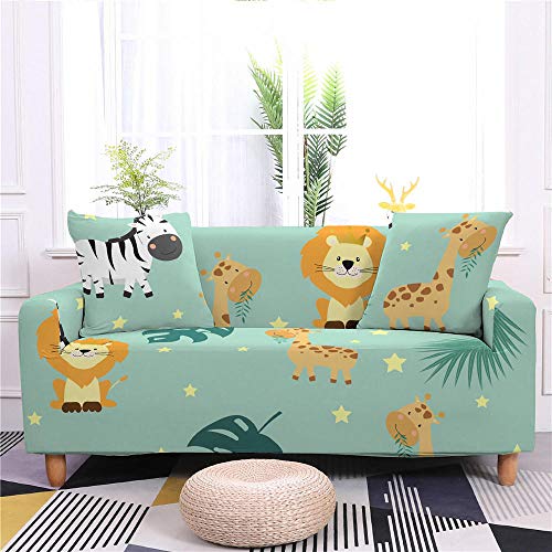 LNXSESN Sofabezug Kind Zebralöwe Sofa überzug Stretch Elasthan Sofaüberwurf Abnehmbare Waschbar Couch überzug Anti Rutsch Sofaschoner Moderne Sofa Cover Universal Couch überwurf 1 Sitzer von LNXSESN