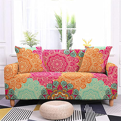 LNXSESN Sofabezug Rosa Orange Türkis Sofaüberwurf Stretch Elasthan Sofahusse Abnehmbare Waschbar Couch überzug Anti Rutsch Sofa überzug Moderne Couchbezug Universal Couch überwurf 1 Sitzer von LNXSESN