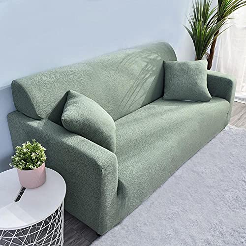 LNXSESN Sofabezug Salbeigrün Sofa überzug Stretch Couch überzug Elasthan Universal Sofabezug Ecksofa Moderne Anti-Haar Sofa Cover Einstellbar Antirutsch Couchbezug 3 Sitzer von LNXSESN