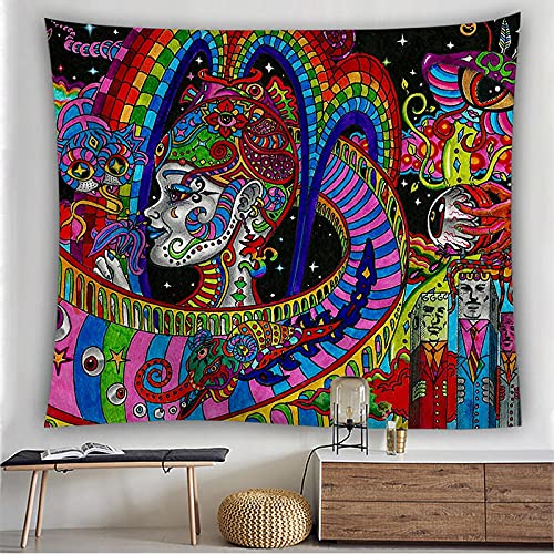 LNXSESN Wandteppich Bunter Druck Wandtuch Polyester Deko Schlafzimmer Wandbehang Wanddeko Wohnzimmer Tapestry Aesthetic Room Decor Wandteppiche Schlafsaal Deko Terrasse 75x100cm von LNXSESN