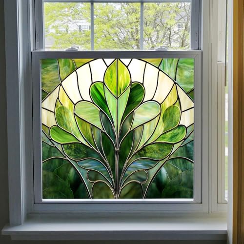 Milchglasfolie Obst Grüner Marmor Milchglasfolie Selbstklebend Fenster Fensterfolie Blickdicht Sichtschutz Sichtschutzfolie Fenster Klebefolie Fenster Sichtschutz Folie für Fenster 50x50cm/2 Pcs von LNXSESN