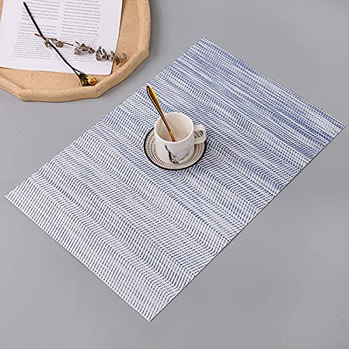 Platzset Blau Weiss Tischset PVC Tischsets Abwaschbar Platzdeckchen Grifffeste Platzset Abwischbar Tischsets Hitzebeständig Platzsets Antifouling 30x45cm 6 Pcs Platzset Blau Weiss Tischset PVC Tischsets Abwaschbar Platzdeckchen Grifffeste Platzset Abwischbar Tischsets Hitzebeständig Platzsets Antifouling 30x45cm 6 Pcs von LNXSESN