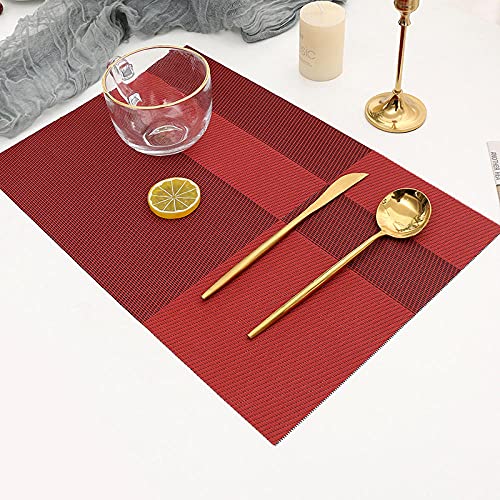 Platzset Weinrot Tischset PVC Tischsets Abwaschbar Platzdeckchen Grifffeste Platzset Abwischbar Tischsets Hitzebeständig Platzsets Antifouling 30x45cm 6 Pcs Platzset Weinrot Tischset PVC Tischsets Abwaschbar Platzdeckchen Grifffeste Platzset Abwischbar Tischsets Hitzebeständig Platzsets Antifouling 30x45cm 6 Pcs von LNXSESN