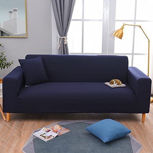 Sofa Überzug Marineblau Sofahusse Stretch Sofaüberzug Abnehmbare Sofabezüge Couch Überzug Waschbar Couchüberzug Langlebig Bezug Sofa Cover Spandex Sofabezug Universal Couchbezug 2 Sitzer von LNXSESN