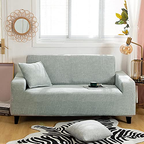 LNXSESN Sofabezug Leinen Grau Sofa überzug Stretch Couch überzug Elasthan Universal Sofabezug Ecksofa Moderne Anti-Haar Sofa Cover Einstellbar Antirutsch Couchbezug 3 Sitzer von LNXSESN