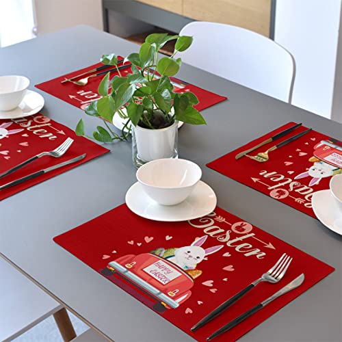 Tischsets Abwaschbar Rote Ostern Platzset Baumwolle Leinen Platzsets Grifffeste Tischset Hitzebeständig Platzdeckchen Antifouling Tischset Filz Abwischbar Platzset Filz 30x45 4 Pcs Tischsets Abwaschbar Rote Ostern Platzset Baumwolle Leinen Platzsets Grifffeste Tischset Hitzebeständig Platzdeckchen Antifouling Tischset Filz Abwischbar Platzset Filz 30x45 4 Pcs von LNXSESN